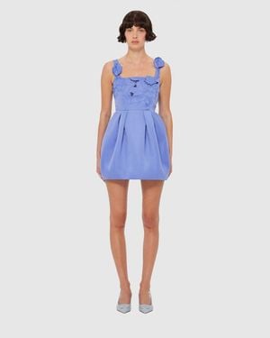 LEO LIN Piper Appliqué Bell Shape Mini Dress - Blue