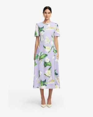 LEO LIN Aliyah Lace Butterfly Sleeve Midi Dress in White | Lyst