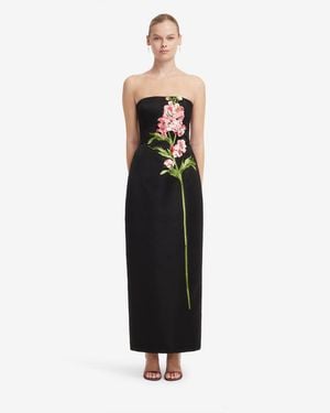 LEO LIN Rayna Embroidered Maxi Dress - Black