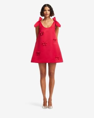 LEO LIN Harper Bow Mini Dress - Red