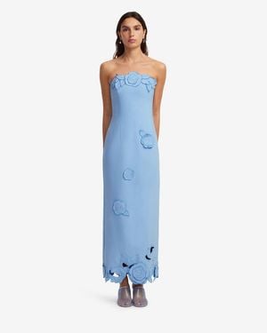 LEO LIN Rayna Appliqué Bustier Maxi Dress - Blue