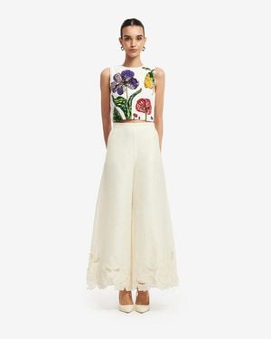 LEO LIN Iris Beaded Top - White