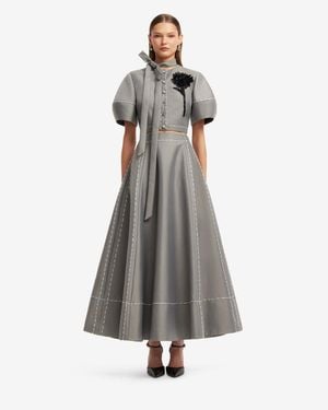 LEO LIN Molly Puff Sleeve Top - Gray