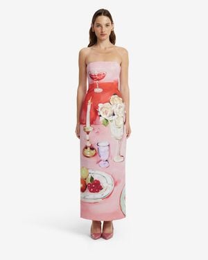 LEO LIN Rayna Embroidered Bustier Maxi Dress