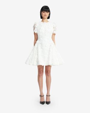 knee length dresses for ladies Leo Lin Aliyah Butterfly Midi Dress in White