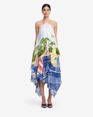 LEO LIN Sally Halterneck Maxi Dress - Blue