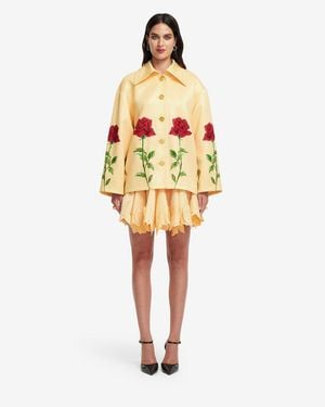LEO LIN Leyna Embellished Rose Jacket - Yellow