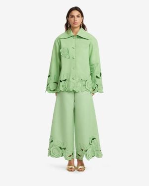 LEO LIN Jayna Appliqué Jacket - Green