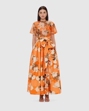 LEO LIN Valerie Maxi Skirt - Orange