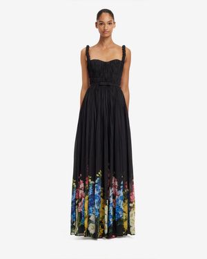 LEO LIN Angelina Ruffled Floor Length Dress - Black