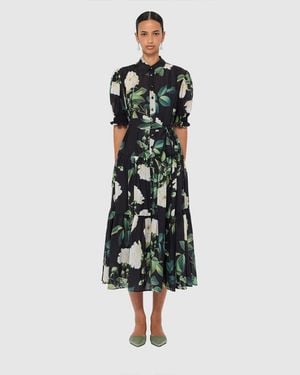 LEO LIN Ellie Bishop Sleeve Midi Dress - Green