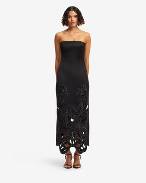 LEO LIN Rayna Appliqué Bustier Maxi Dress - Black