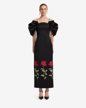 LEO LIN Arabella Embroidered Maxi Dress - Black