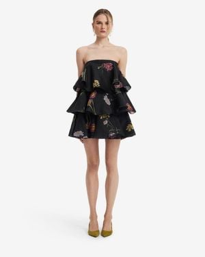 LEO LIN Gigi Bustier Ruffled Mini Dress - Black