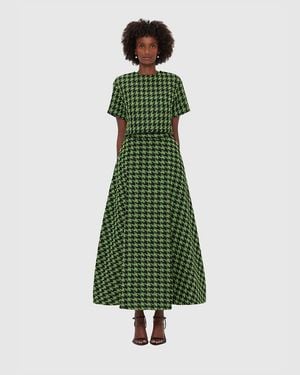 LEO LIN Rosalyn Tweed Maxi Skirt - Green