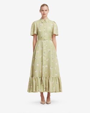 LEO LIN Becca Short Sleeve Midi Dress - Metallic