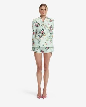 LEO LIN Margaux Double Breasted Fitted Blazer - Green