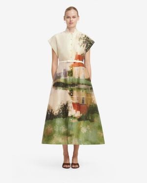 LEO LIN Aubrey Shirt Midi Dress - Green