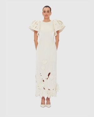 LEO LIN Lucinda Velvet Maxi Dress - White