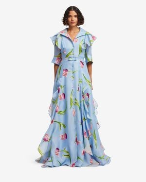 LEO LIN Isabella Silk Gown - Blue
