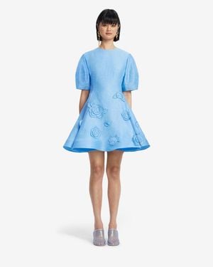 LEO LIN Simona Appliqué Mini Dress - Blue
