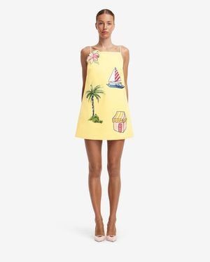 LEO LIN Leia Embroidered Mini Dress - Yellow