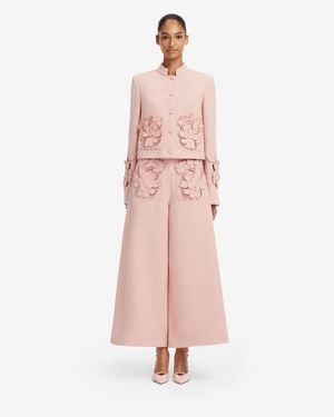 LEO LIN Blythe Appliqué Tweed Jacket - Pink