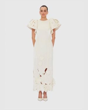 LEO LIN Lucinda Velvet Maxi Dress - White