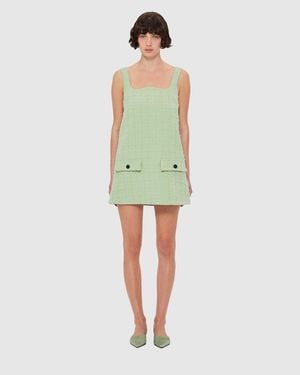 LEO LIN Kira Tweed Mini Dress - Green
