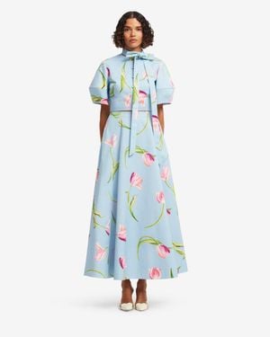 LEO LIN Molly Puff Sleeve Top - Blue