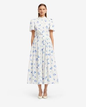 LEO LIN Bianca Short Sleeve Midi Dress - Blue