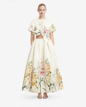 LEO LIN Riley Embroidered Sleeve Top - Metallic