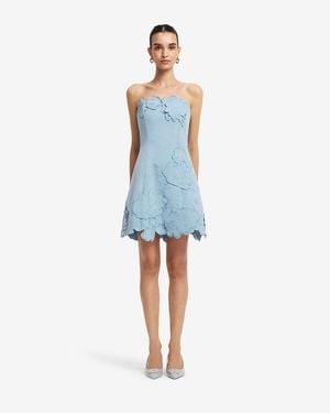 LEO LIN Ayla Appliqué Bustier Mini Dress - Blue