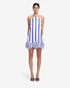 LEO LIN Suzy Striped Halterneck Mini Dress - Blue
