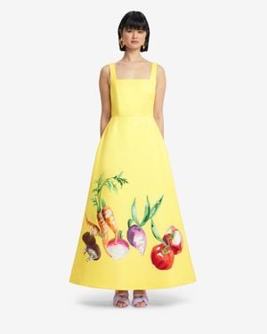 LEO LIN Rianne Appliqué Maxi Dress - Yellow