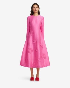 LEO LIN Amira Long Sleeve Petal Midi Dress - Pink