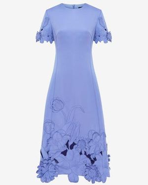 LEO LIN Aliyah Lace Butterfly Sleeve Midi Dress in White | Lyst