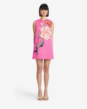 LEO LIN Yvonne Appliqué Floral Mini Dress - Pink