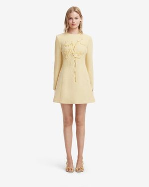 LEO LIN Aliza Appliqué Tweed Mini Dress - Natural