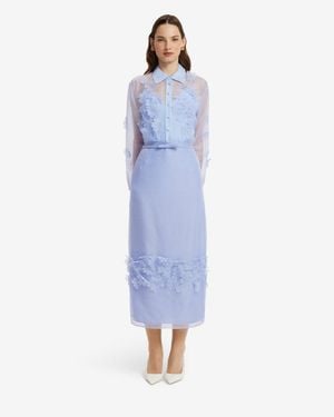 LEO LIN Kyra Petal Maxi Skirt - Blue