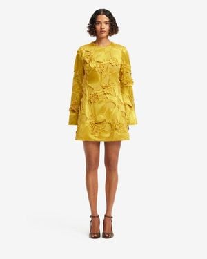 LEO LIN Suzanne Embellished Bell Sleeve Mini Dress - Yellow