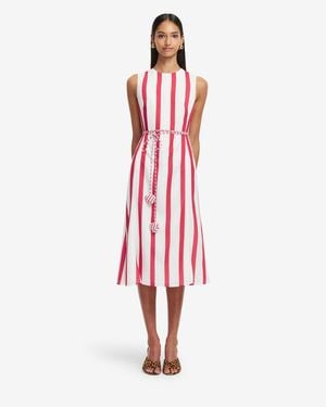 LEO LIN Striped Midi Dress - Red