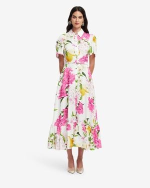 LEO LIN Becca Short Sleeve Midi Dress - White