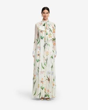 LEO LIN Lilith Tie Neck Maxi Dress - White