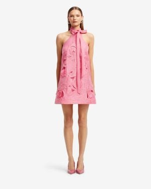 LEO LIN Lola Appliqué Halterneck Mini Dress - Pink
