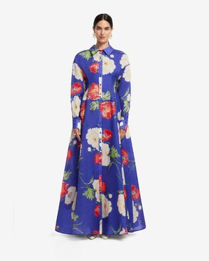 LEO LIN Josephine Silk Gown - Blue