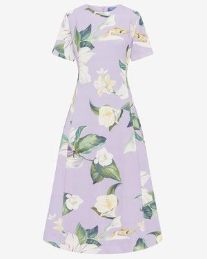 LEO LIN Aliyah Lace Butterfly Sleeve Midi Dress in White | Lyst