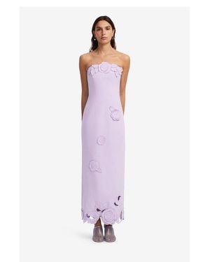 LEO LIN Rayna Appliqué Bustier Maxi Dress - Purple
