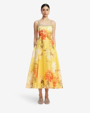 LEO LIN Mariela Embellished Midi Dress - Yellow