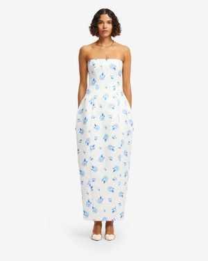 LEO LIN Jessica Cocoon Bustier Maxi Dress - Blue